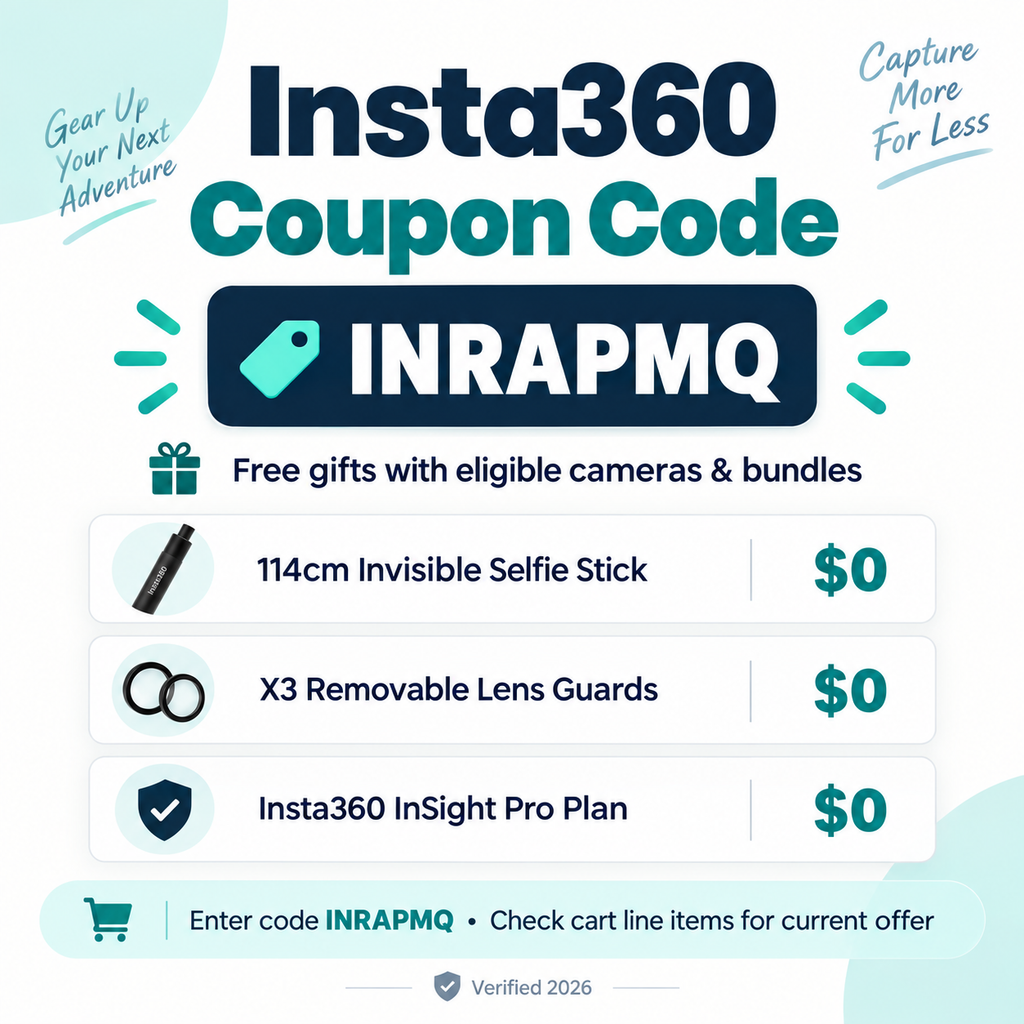 Insta360 Coupon Code INRAPMQ: Best Code + Free Gifts by Camera 2026
