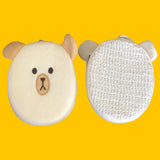 2-Pack Bears Loofahs: Clean Skin Sponge Pads | Fuzzy Wuzzy Soft Terry Towel and Loofa Exfoliate | Cute for Kids & Adults | Shower, Bath & Play | 4x6x2 Inch