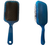 Shiny Paddle Hair Brush for Wet and Dry Hair Brushing | Luxurious Detangling, Scalp Massage | Black Bristle Cushion | Nice Turquoise Blue Chic | 9 x 4 inches
