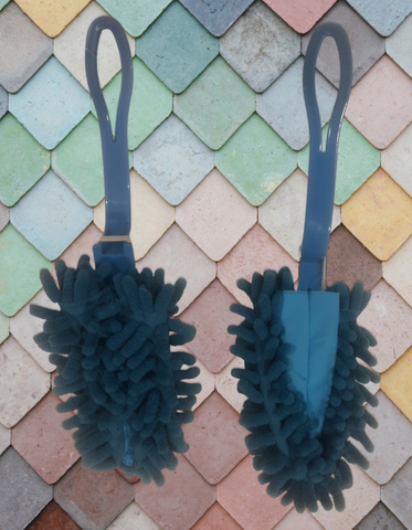 2-Pack Duster Bundle | Fuzzy Wuzzy Microfiber Chiffon Dusting | Nice Turquoise Blue Soft Washable Bristle and Handle | Dirt Trapping | 11x4 Inches | Everyday Essential Cleaning Surfaces
