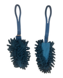 2-Pack Duster Bundle | Fuzzy Wuzzy Microfiber Chiffon Dusting | Nice Turquoise Blue Soft Washable Bristle and Handle | Dirt Trapping | 11x4 Inches | Everyday Essential Cleaning Surfaces